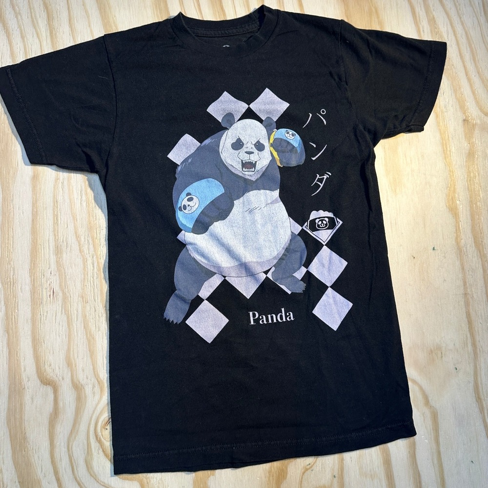 Crunchyroll Men's Jujutsu Kaisen 0 Movie Panda Black Graphic Anime Tee Size XS